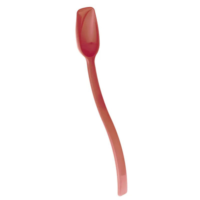 Cambro SPO10CW404 0.75 Oz. Red Polycarbonate Hanging Hole Solid Buffet Spoon - 12/Case
