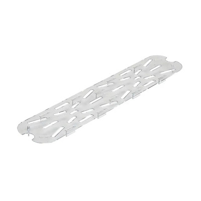 Cambro 20LPCWD135 Clear Polycarbonate 1/2 Size Long Camwear Drain Shelf - 6/Case