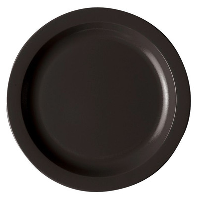 Cambro 10CWNR110 10" Dia. Black Polycarbonate Narrow Rim Camwear Plate - 48/Case