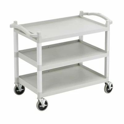 Cambro BC340KDLP480 40" W x 33.25" H x 22" D Speckled Gray Open Design Polyethylene with Aluminum Upright Utility Cart