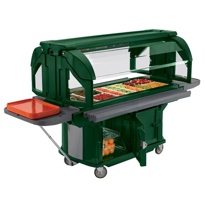 Cambro VBRU5519 69"L x 42.50"W x 62.75"H Kentucky Green Polyethylene with Foam-Injected Polyurethane 5 Ft. Unit Cold Food Versa Food Bar Ultra Series Serving Buffet