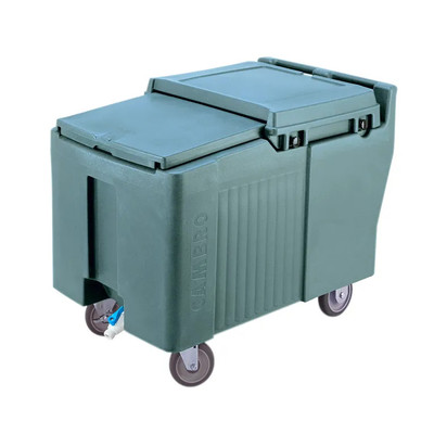 Cambro ICS175L401 175 Lb. Slate Blue Plastic Mobile SlidingLid Ice Caddy