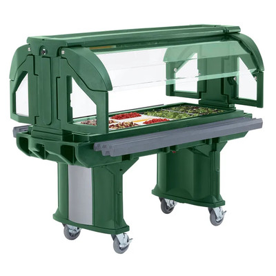 Cambro VBR6519 82"L x 42.50"W x 62.75"H Kentucky Green Polyethylene 6 Ft. Unit Cold Food Versa Food Bar Serving Buffet