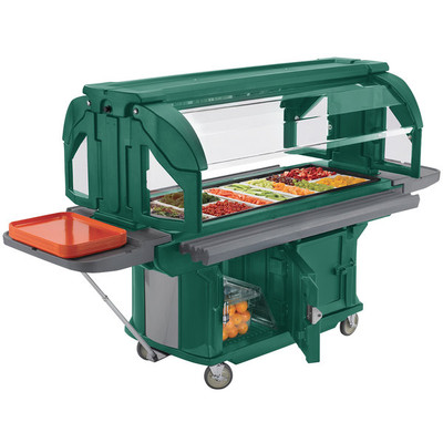 Cambro VBRU6519 82"L x 42.50"W x 62.75"H Kentucky Green Polyethylene with Foam-Injected Polyurethane 6 Ft. Unit Cold Food Versa Food Bar Ultra Series Serving Buffet