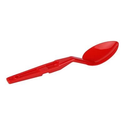 Cambro SPO11CW404 11" Red Polycarbonate Notched Back Hanging Hole Solid Deli Spoon - 12/Case