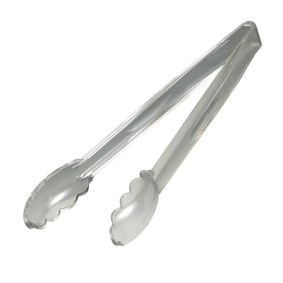 Cambro 12TGS135 12" Scallop Grip Dishwasher Safe Polycarbonate Clear Lugano Tongs - 12/Case