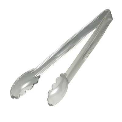 Cambro 12TGS135 12" Scallop Grip Dishwasher Safe Polycarbonate Clear Lugano Tongs - 12/Case