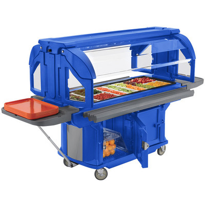 Cambro VBRUHD5186 69"L x 42.50"W x 62.75"H Navy Blue Polyethylene with Foam-Injected Polyurethane 5 Ft. Unit Cold Food Versa Food Bar Ultra Series Serving Buffet