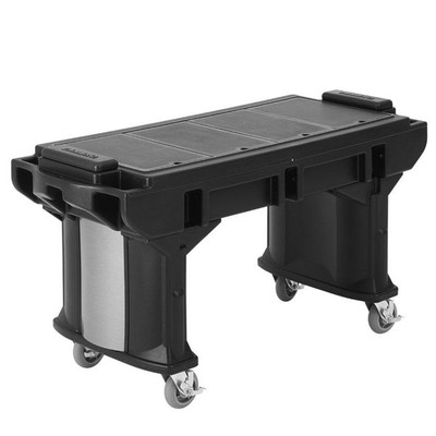Cambro VBRTL5110 69"L x 27"W x 29.25"H Black Polyethylene 5 Ft. Unit Cold Food Versa Food Bar Work Table
