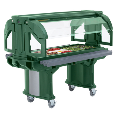 Cambro VBR5519 69&quot; L x 42-1/2&quot; W x 62-3/4&quot; H Kentucky Green Polyethylene (4) Full Size Pans Cold Food Versa Food Bar Serving Buffet