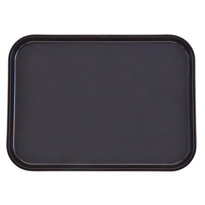 Cambro PT1014110 10.56" x 13.63" Polypropylene Black Rectangular Polytread Tray - 24/Case