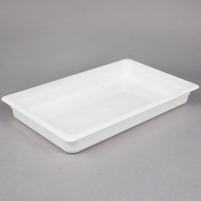 Cambro 12CW148 8.9 Qt. White Polycarbonate Full Size Camwear Food Pan - 6/Case