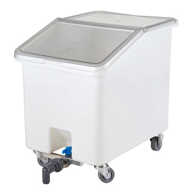 Cambro IBSD37148 37 Gal. White Plastic Soak Tank with Clear Lid