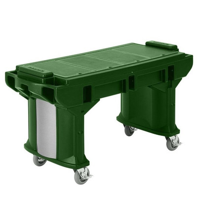 Cambro VBRTLHD6519 82"L x 27"W x 29.25"H Kentucky Green Polyethylene 6 Ft. Unit Cold Food Versa Food Bar Work Table