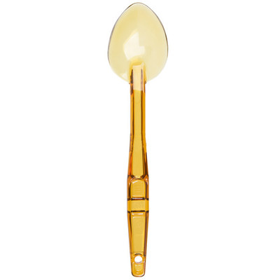 Cambro SPO13150 13&quot; Amber Ultem Notched Back Hanging Hole Solid High Heat Camtensils Spoon - 12/Case