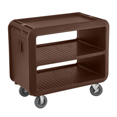 Cambro SC337131 41.50" W x 37.10" H x 23.80" D Dark Brown Polyethylene Ribbed Shelves Service Cart Pro