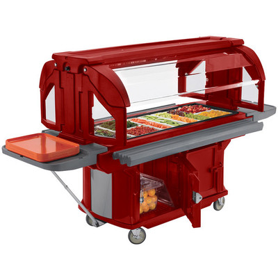 Cambro VBRUHD5158 69"L x 42.50"W x 62.75"H Hot Red Polyethylene with Foam-Injected Polyurethane 5 Ft. Unit Cold Food Versa Food Bar Ultra Series Serving Buffet