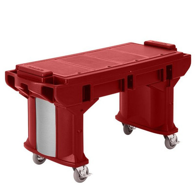 Cambro VBRTHD6158 82"L x 27"W x 36.25"H Hot Red Polyethylene 6 Ft. Unit Cold Food Versa Food Bar Work Table
