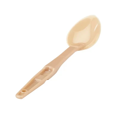 Cambro SPO13CW133 13" Beige Polycarbonate Notched Back Hanging Hole Solid Deli Spoon - 12/Case