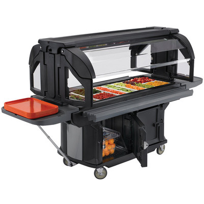 Cambro VBRUHD5110 69"L x 42.50"W x 62.75"H Black Polyethylene with Foam-Injected Polyurethane 5 Ft. Unit Cold Food Versa Food Bar Ultra Series Serving Buffet