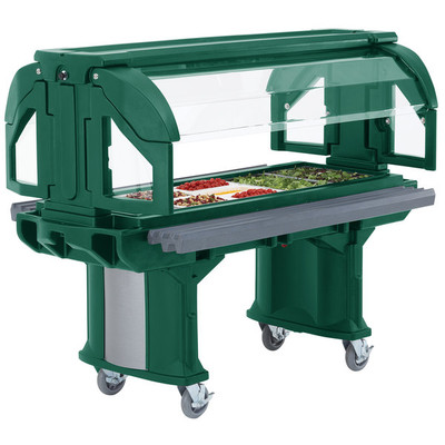Cambro VBRL6519 82&quot;L x 42.50&quot;W x 55.75&quot;H Kentucky Green Polyethylene 6 Ft. Unit Cold Food Versa Food Bar Serving Buffet