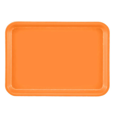 Cambro 57222 6.94" x 4.94" Orange Pizzazz High-Impact Fiberglass Rectangular Camtray - 12/Case