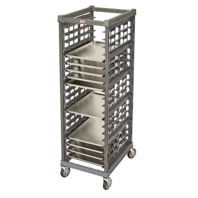 Cambro UPR1826FA20580 350 Lb. Brushed Graphite Composite Plastic Full Size Unit Camshelving Ultimate Sheet Pan Rack