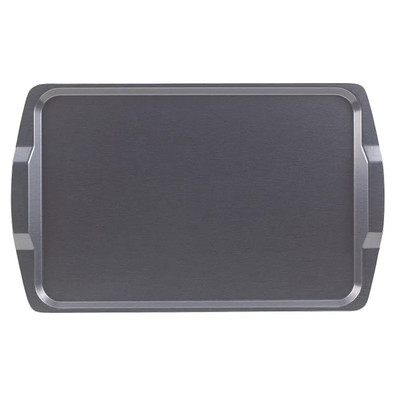 Cambro 1525RST612 14" x 21" Brushed Steel Fiberglass Rectangular Room Service Tray - 12/Case