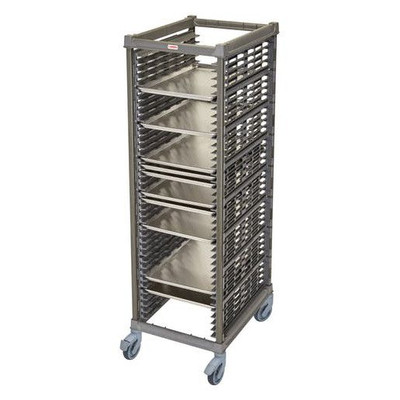 Cambro UPR1826FPA40580 350 Lb. Brushed Graphite Composite Plastic Full Size Unit Camshelving Ultimate Sheet Pan Rack