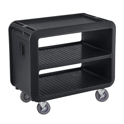 Cambro SC337S110 41.50" W x 37.10" H x 23.80" D Black Polyethylene Ribbed Shelves Service Cart Pro