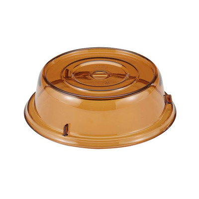 Cambro 909CW153 9.75" Amber Lightweight Polycarbonate Stackable Round Camwear Camcover - 12/Case