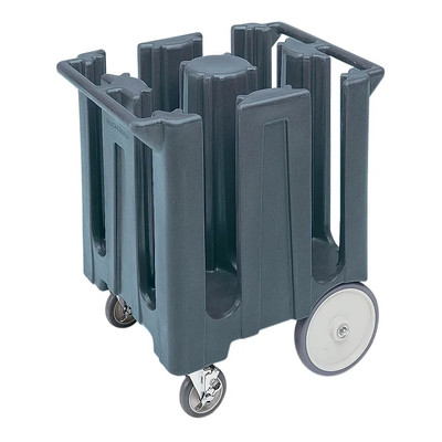 Cambro DC825191 23.75" W x 32" H x 28.75" D Granite Gray Poker Chip Design Polyethylene with 4 Columns Dish Caddies Cart