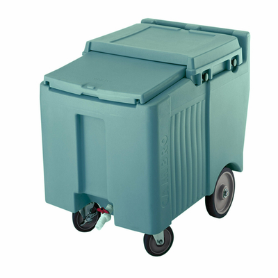 Cambro ICS125L401 125 Lb. Slate Blue Plastic Mobile SlidingLid Ice Caddy