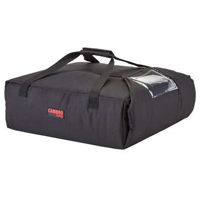 Cambro GBPP216110 (2) 16" or (3) 14" Pizza Capacity Black Nylon Fabric Sewn-In Straps and Ticket Pouch GoBag Premium Pizza Delivery Bag