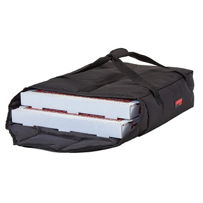 Cambro GBPP218110 (2) 18" Pizza Capacity Black Nylon Fabric Sewn-In Straps and Ticket Pouch GoBag Premium Pizza Delivery Bag