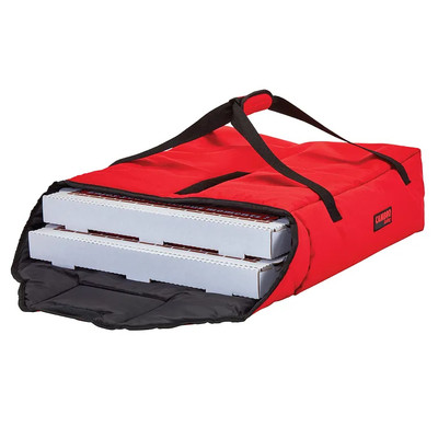 Cambro GBPP212521 (2) 12" Pizza Capacity Cambro Red Nylon Fabric Sewn-In Straps and Ticket Pouch GoBag Premium Pizza Delivery Bag