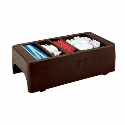 Cambro LCDCH131 Dark Brown Plastic 3 Sections Condiment Holder for 250LCD, 500LCD, UC250 and UC500