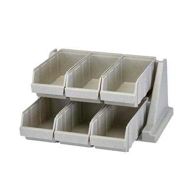 Cambro 6RS6480 6 Bins Speckled Gray Polyethylene Wall Mounted Versa Organizer Rack