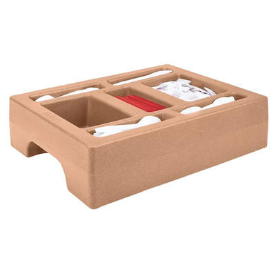 Cambro LCDCH10157 Coffee Beige Plastic 3 Sections Condiment Holder for 1000LCD and UC1000