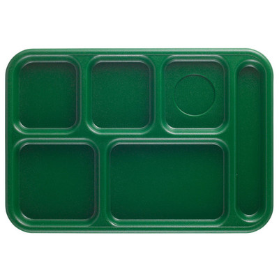 Cambro 10146CW119 10" x 14" Sherwood Green Polycarbonate Rectangular Camwear School Tray - 24/Case