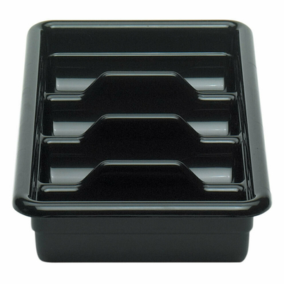 Cambro 1120CBR110 Black Hi-Impact Plastic 4 Compartments Cambox Cutlery Box - 12/Case