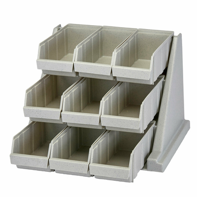 Cambro 9RS9480 9 Bins Speckled Gray Polyethylene Wall Mounted Versa Organizer Rack