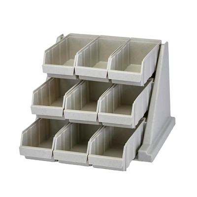 Cambro 9RS9480 9 Bins Speckled Gray Polyethylene Wall Mounted Versa Organizer Rack