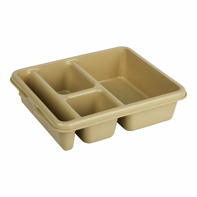 Cambro 9114CP161 9&quot; x 11&quot; Tan Co-Polymer Rectangular Meal Delivery Tray - 24/Case