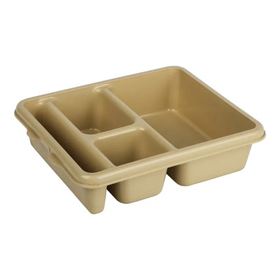 Cambro 9114CP161 9" x 11" Tan Co-Polymer Rectangular Meal Delivery Tray - 24/Case