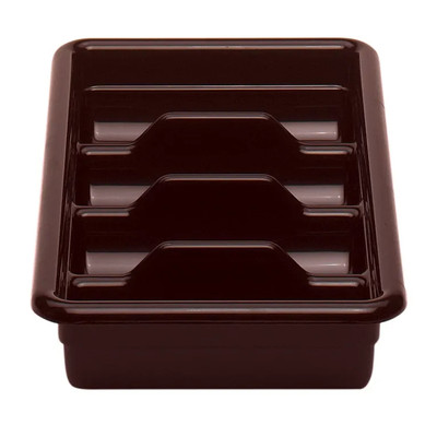 Cambro 1120CBR131 Dark Brown Hi-Impact Plastic 4 Compartments Cambox Cutlery Box - 12/Case
