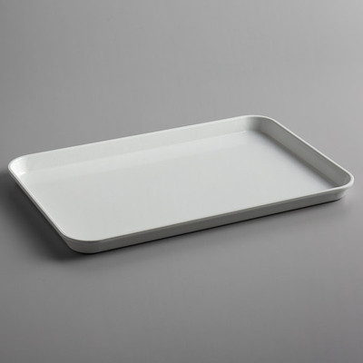 Cambro 1218MT148 11 1/2" x 17 3/4" x 1" White Rectangular Fiberglass Market Display Tray - 12/Case