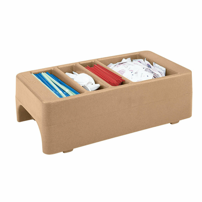 Cambro LCDCH157 Coffee Beige Plastic 3 Sections Condiment Holder for 250LCD, 500LCD, UC250 and UC500