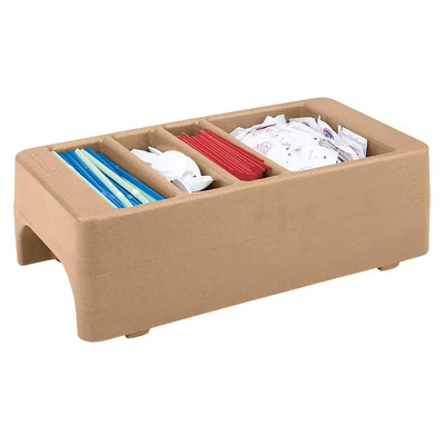Cambro LCDCH157 Coffee Beige Plastic 3 Sections Condiment Holder for 250LCD, 500LCD, UC250 and UC500