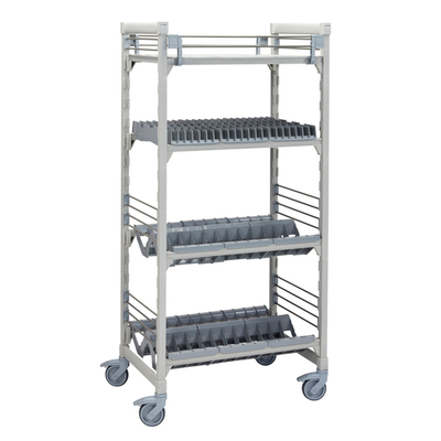 Cambro CPMU243675D2PKG 36" W x 24" D x 75" H Speckled Gray Plastic 4 Tiers Camshelving Mobile Drying/Storage Rack